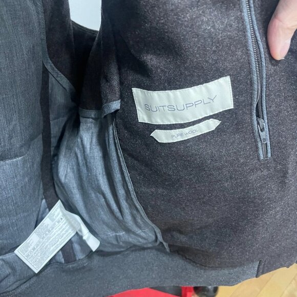 $259 SUITSUPPLY Mens Vest Flannel Wool Chengdu Rib Lined Down Zip - Picture 3 of 4